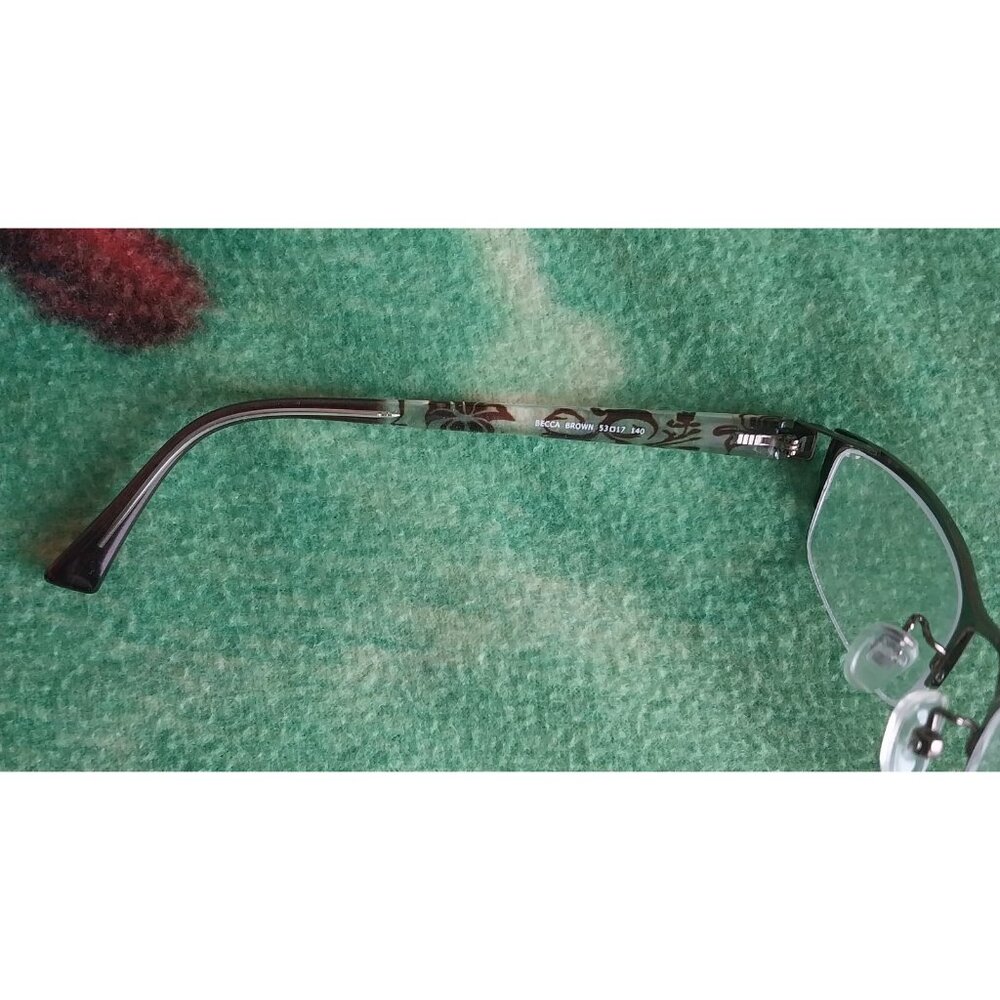 Serafina Becca Brown Eyeglass Frames Half Rimless 53-17-140 - Picture 7 of 8
